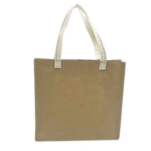 BL-091, Bolsa ecológica de cartón laminado con asa de algodón y fuelle de 10 cm. Resistente al agua.